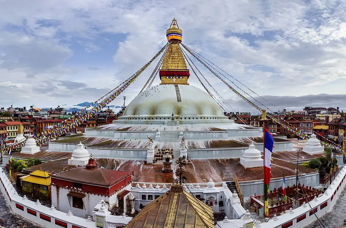 view of the boudhanath stupa